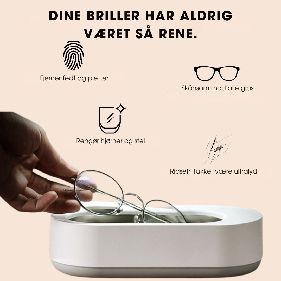 OptiClear® - Se klarere med ultralydsrenseren