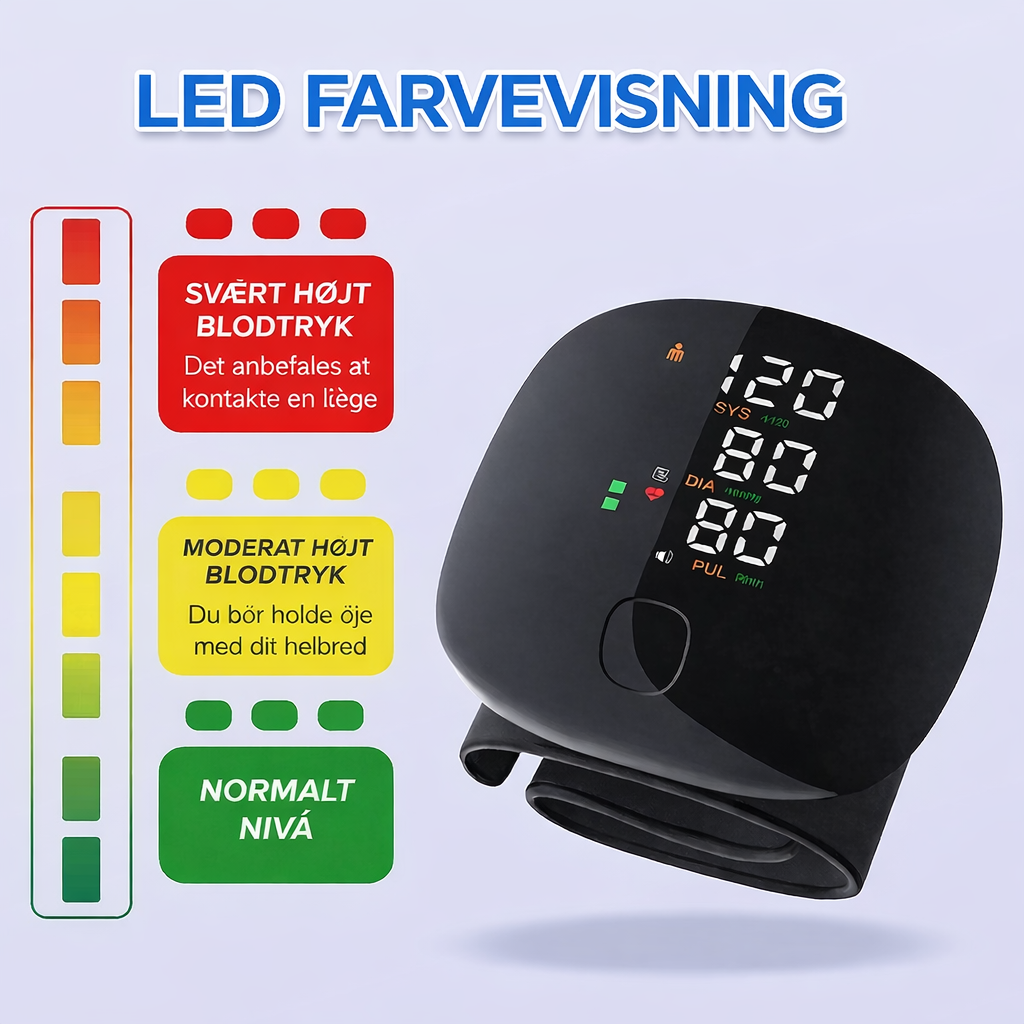 KlarPuls™ | Sikker kontrol over dit blodtryk – blodtryksmåler til håndled