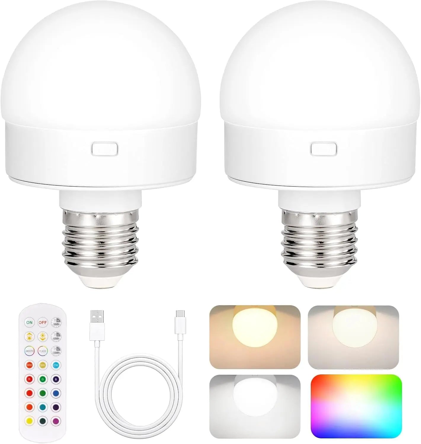 HyggeGlow™  - Trådløs LED-lampe med farver, dæmpning og fuld stemningskontrol