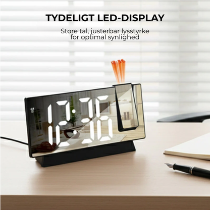 NordVåg™ LED Projektionsvækkeur - Vågn Klarere Hver Dag