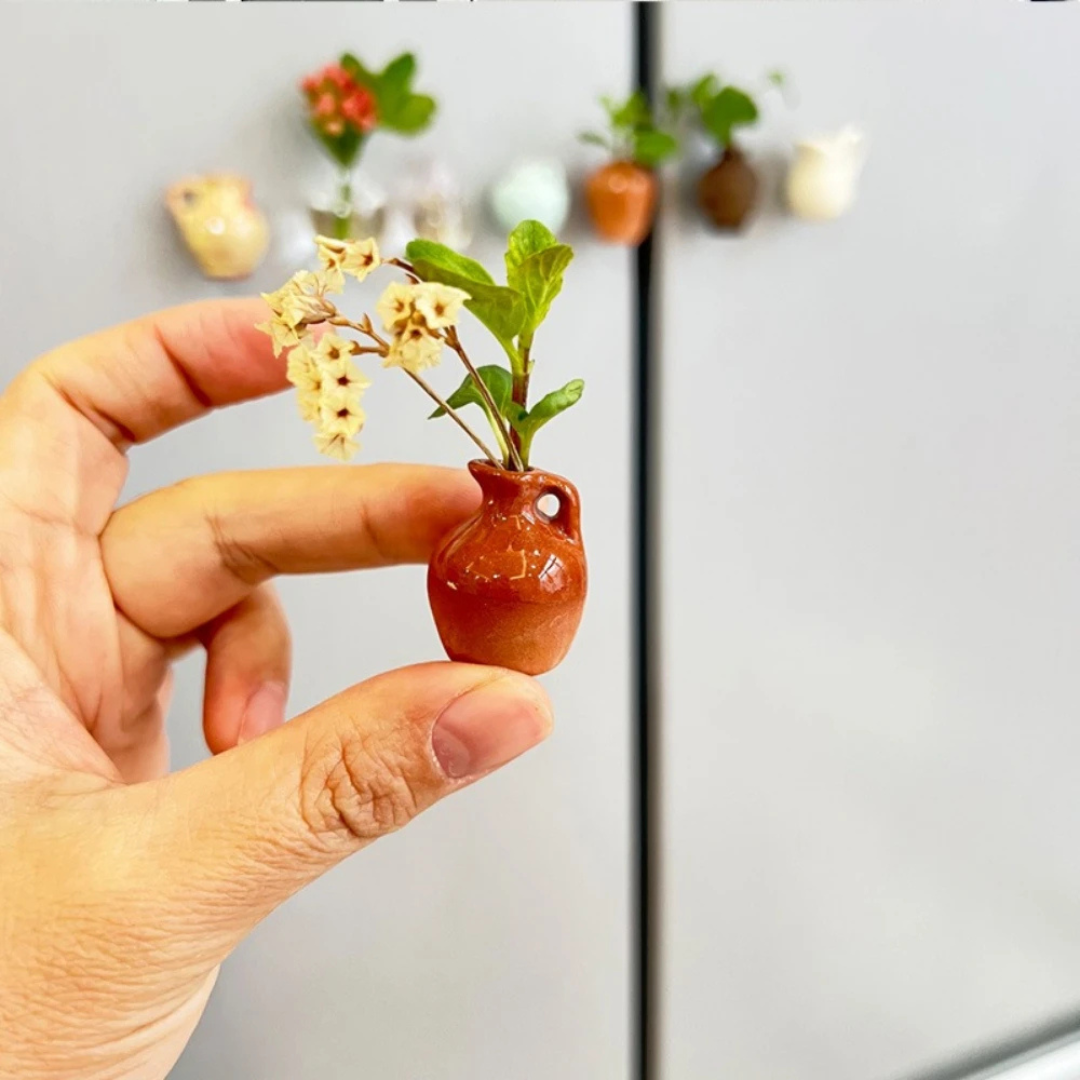 Minivasemagnet™ – Dekorative Keramikmagneter til Hjemmet (Sæt med 8)