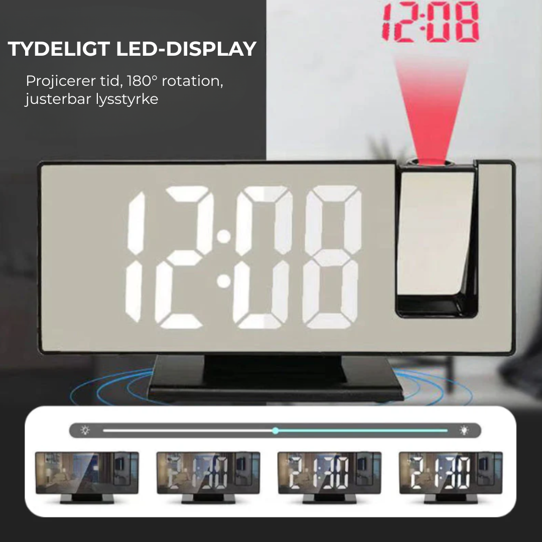 NordVåg™ LED Projektionsvækkeur - Vågn Klarere Hver Dag