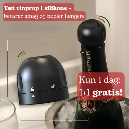 VinoLås™ – Roterende Lufttæt Flaske­forsegler til Vin & Drikkevarer