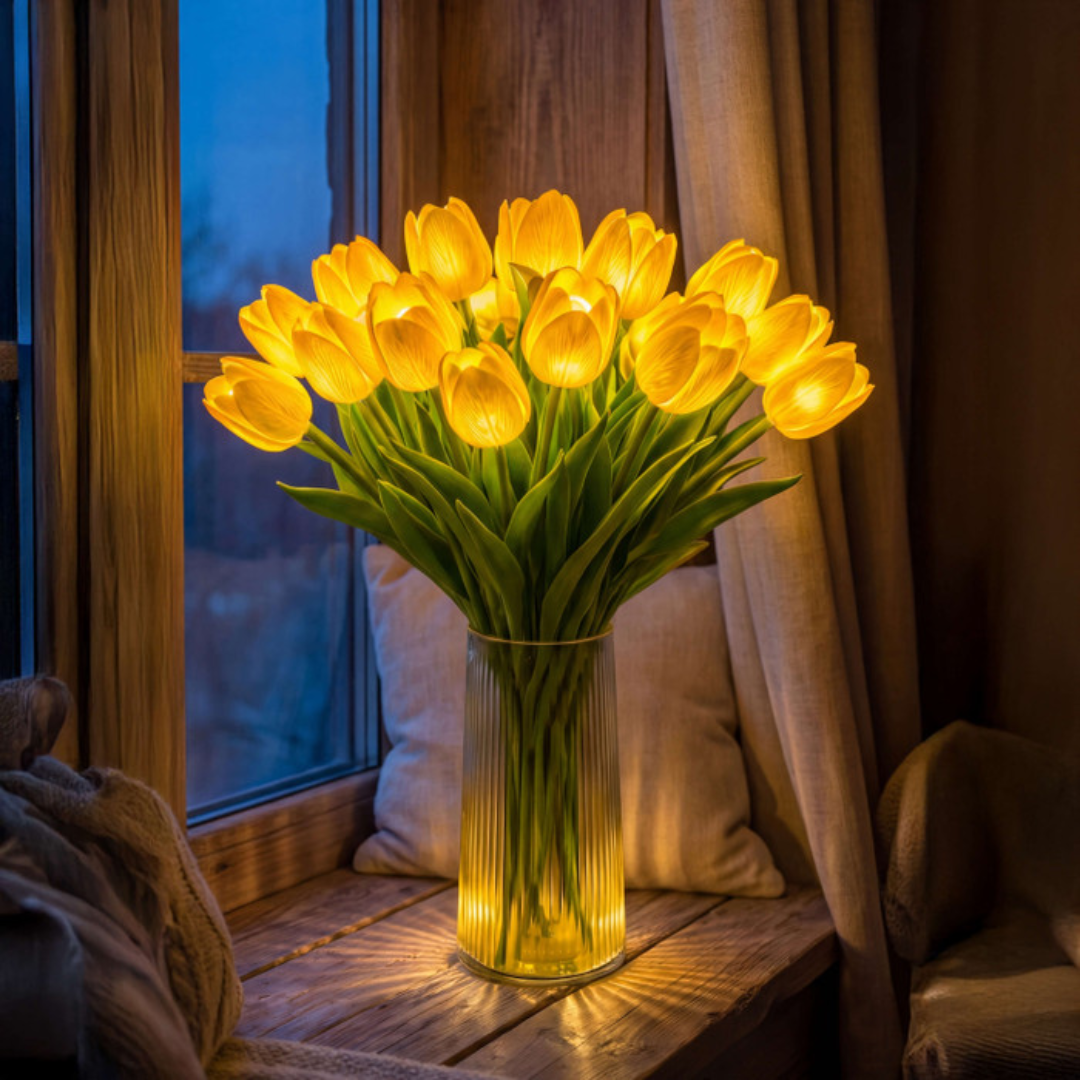 LumiTulip™ – Elegant LED-tulipanbuket med varm og magisk glød