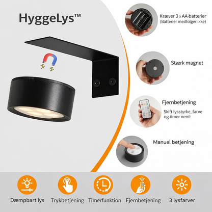 HyggeLys™  – Magnetisk Trådløs Multifunktionel Væglampe (3-pak)