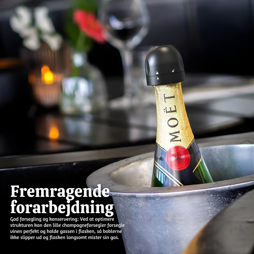 VinoLås™ – Roterende Lufttæt Flaske­forsegler til Vin & Drikkevarer