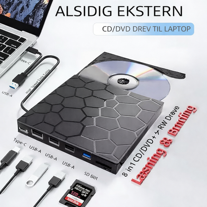 SkivePort™ - Afspil, kopier og gem – alt samlet i én 8-i-1 løsning