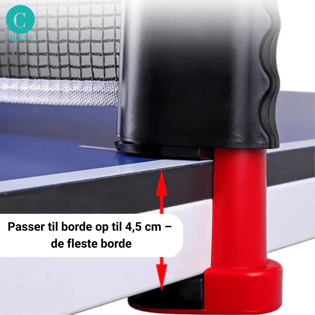BordBattlen™ – Portabelt bordtennissæt med udtrækkeligt net, bat og bolde