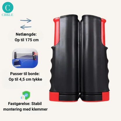 BordBattlen™ – Portabelt bordtennissæt med udtrækkeligt net, bat og bolde