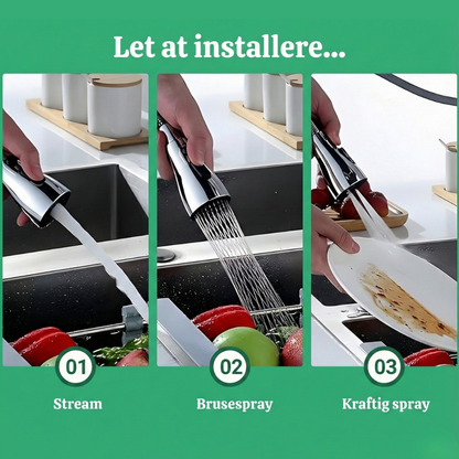 VandFlow™ – Universel 360° Roterende Køkkenhane Forlænger