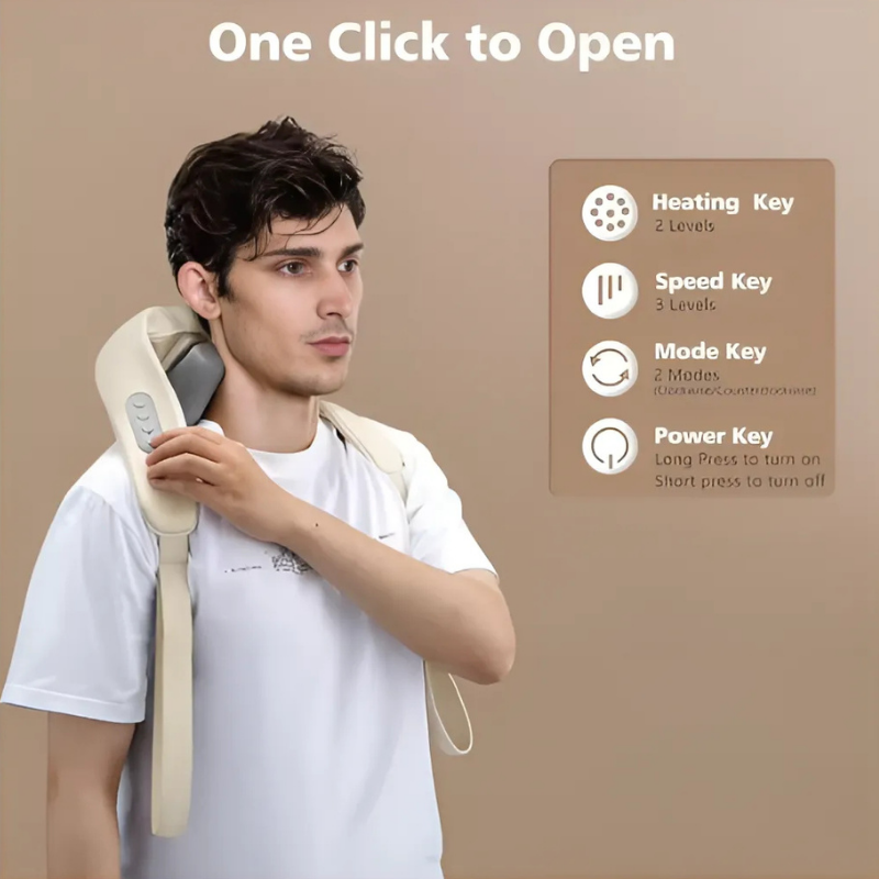 NeckMassager: Beroligende Hede Afslappende Nakke Og Skuldermassageapparat