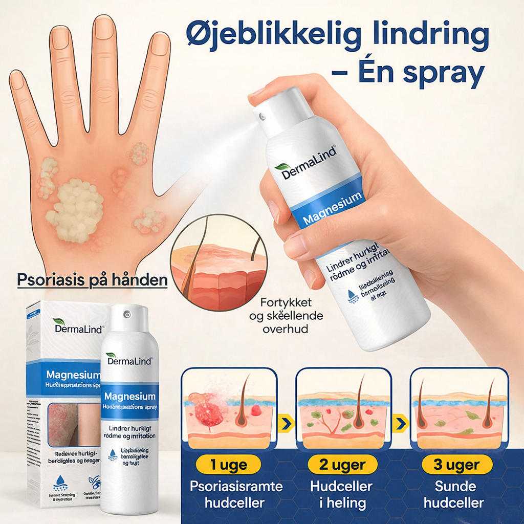 DermaLind™ - Magnesium Hudreparerende Spray til Sensitiv og Irriteret Hud