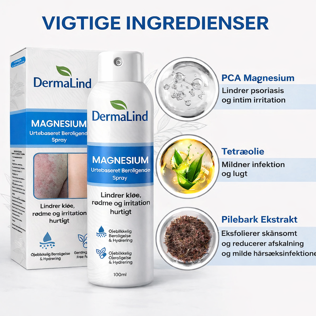 DermaLind™ - Magnesium Hudreparerende Spray til Sensitiv og Irriteret Hud