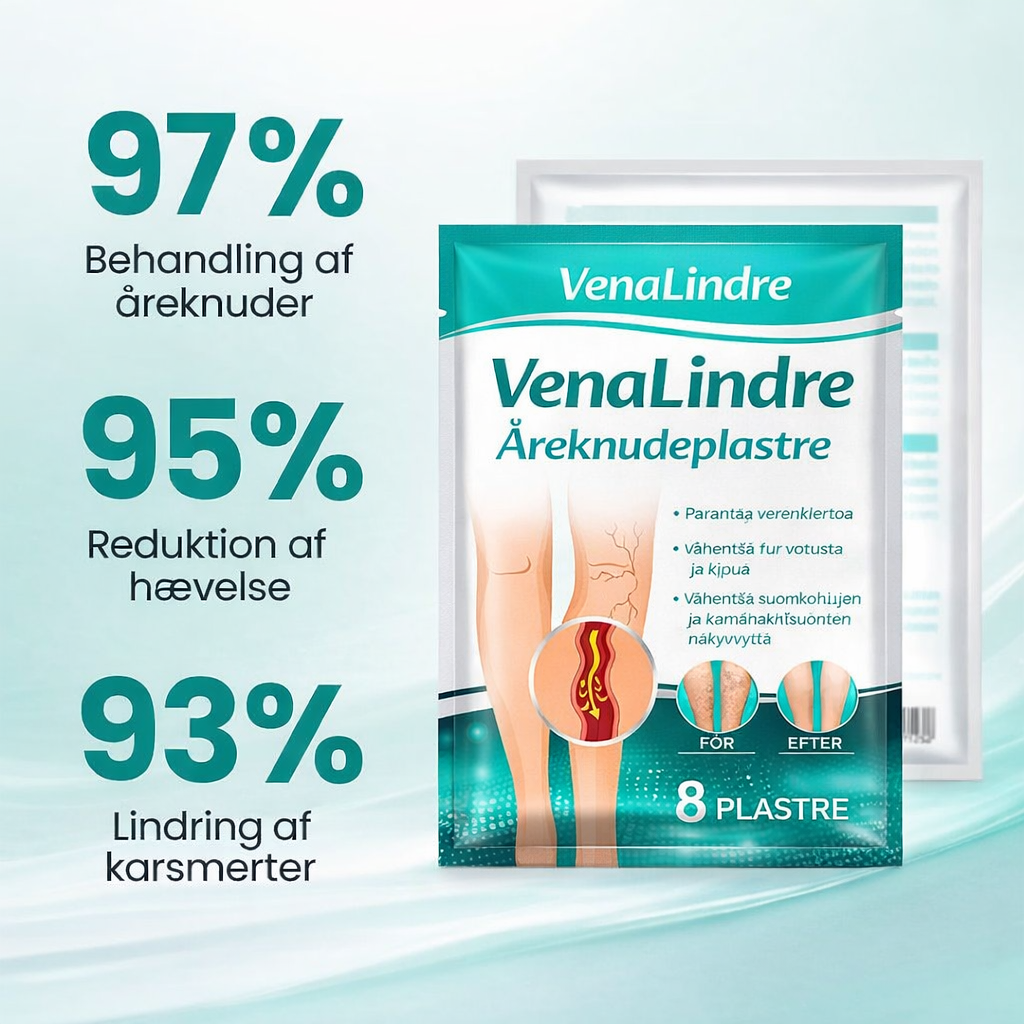 VenaLindre™ – Micronåle-patch til støtte for vener og lindring af tunge ben