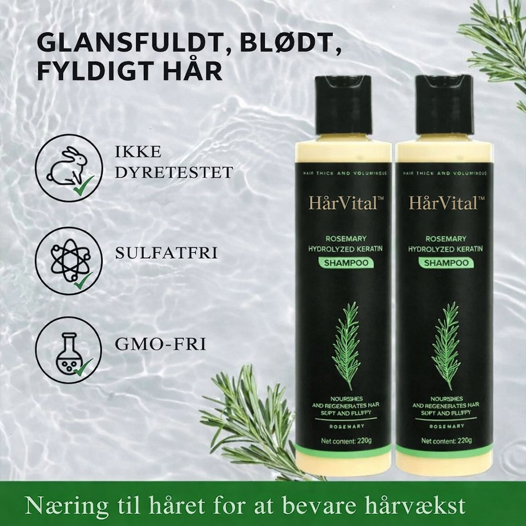 HårVital™ – Rosmarin Shampoo til Hårvækst og Sund Hovedbund