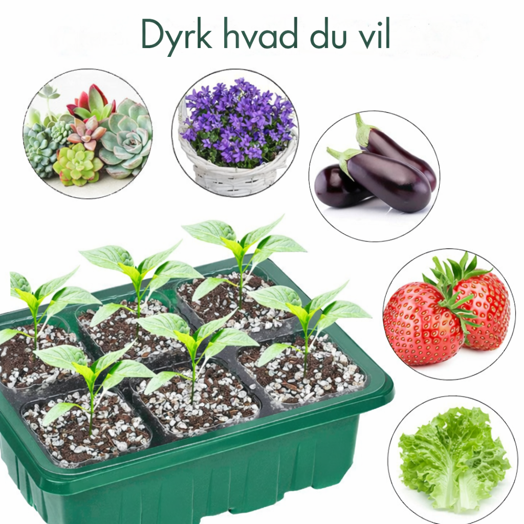 GrønHjem™ - Indendørs Drivhus med LED-lys & Smart Timer