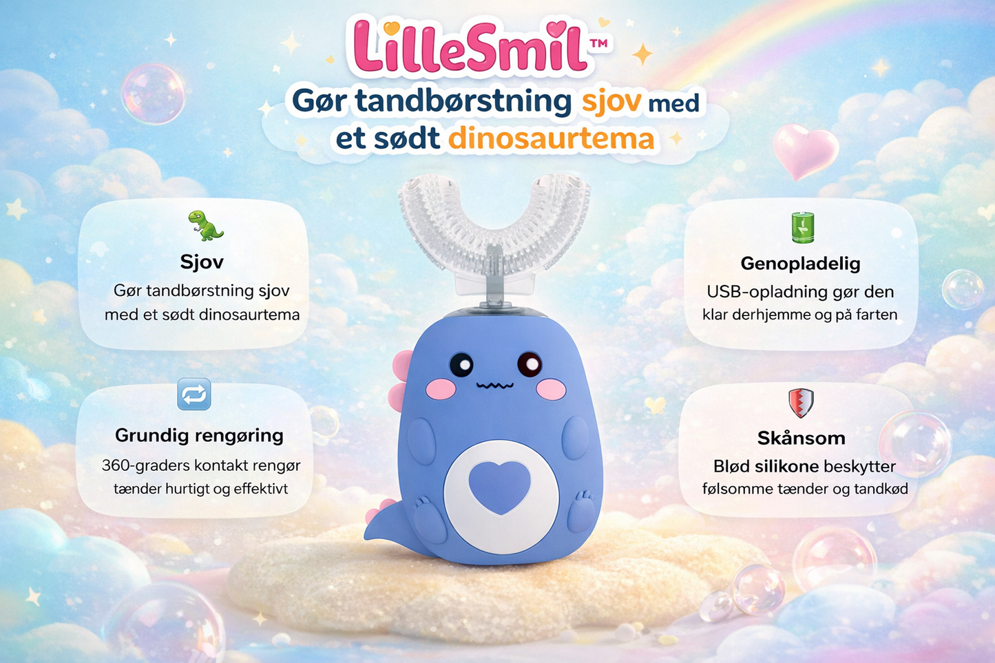 LilleSmil™ Elektrisk Tandbørste - Tandbørstning uden stress – kun smil