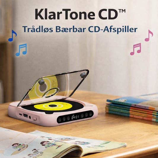 KlarTone CD™ – Trådløs Bærbar CD-Afspiller med Bluetooth