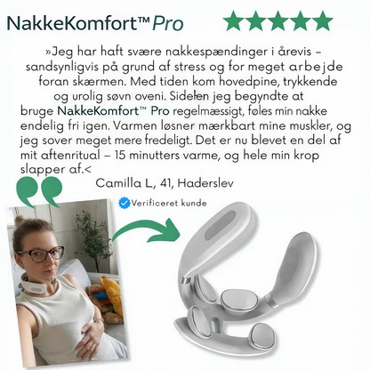 NakkeKomfort™ Pro - Ergonomisk nakkemassasje med varme og EMS-stimulation