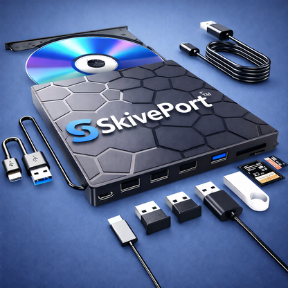 SkivePort™ - Afspil, kopier og gem – alt samlet i én 8-i-1 løsning