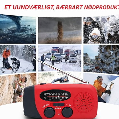 NødRadio™ – Multifunktionel solcelledrevet nødradio med oplader