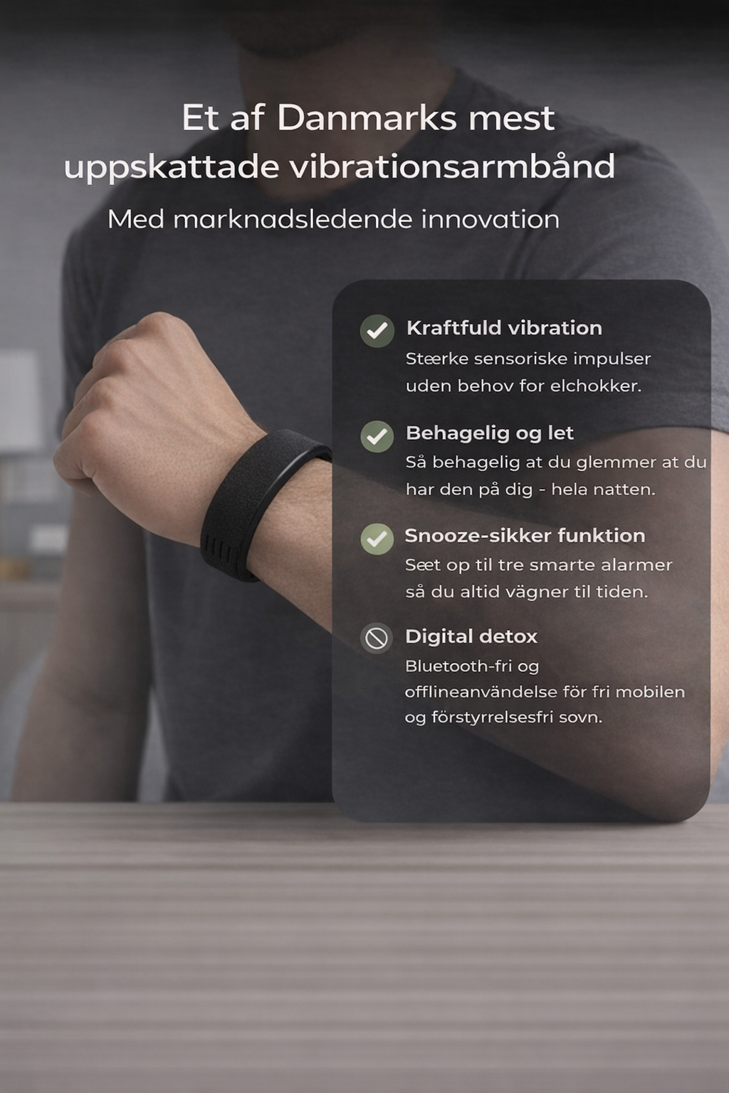 VibeVæk™ – Silent Vibrationsalarm til Rolig Opvågning