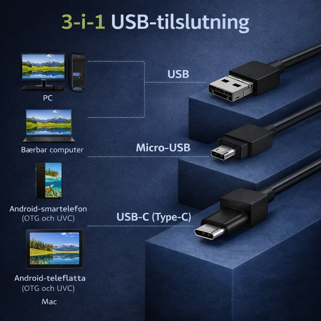 KlarSyn™ – Fleksibelt Inspektionskamera med HD-Billede og LED-Lys