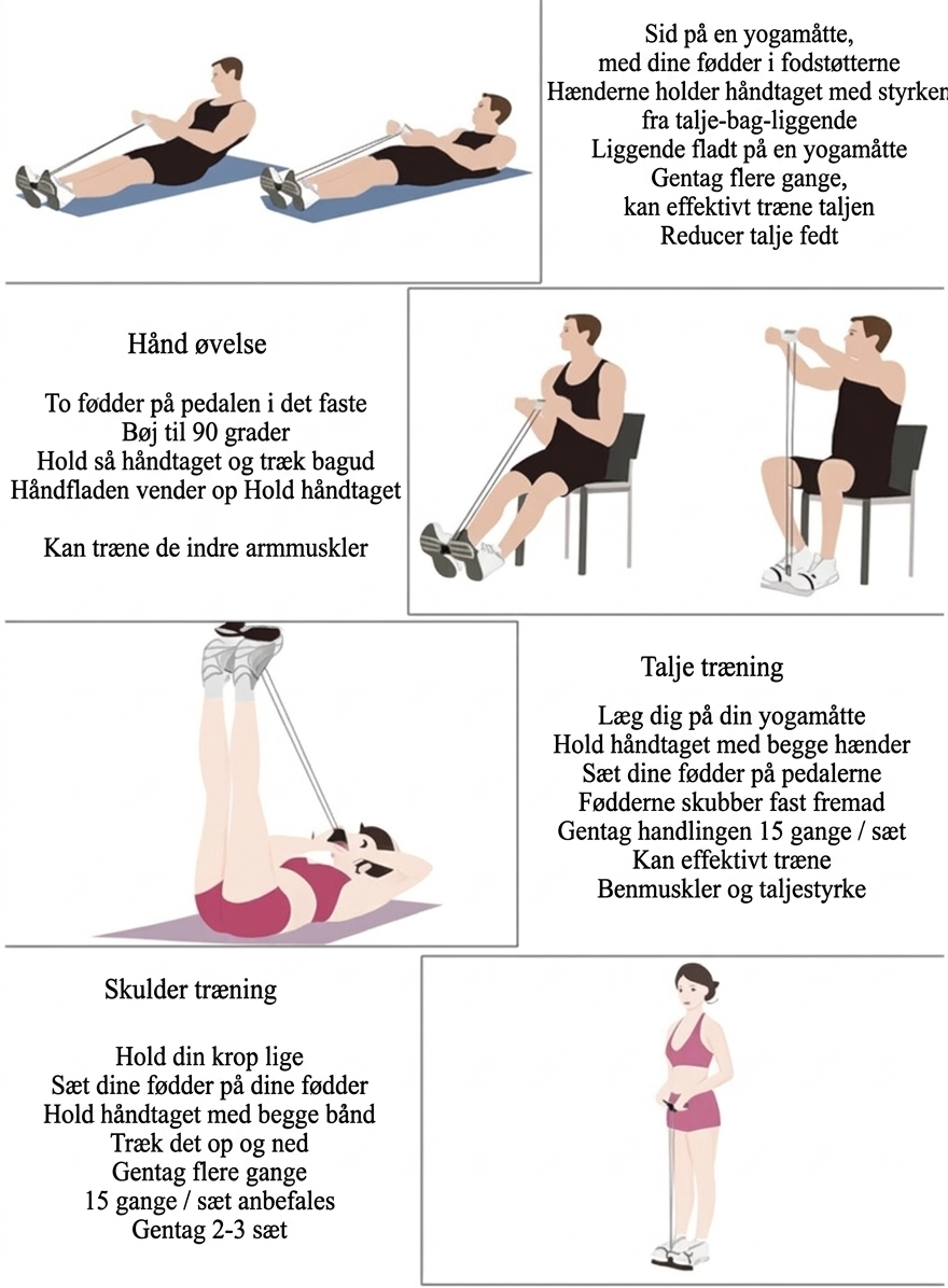 Multifunktionelt Træningsbånd – Modstandsbånd til Helkropstræning med Fodpedal