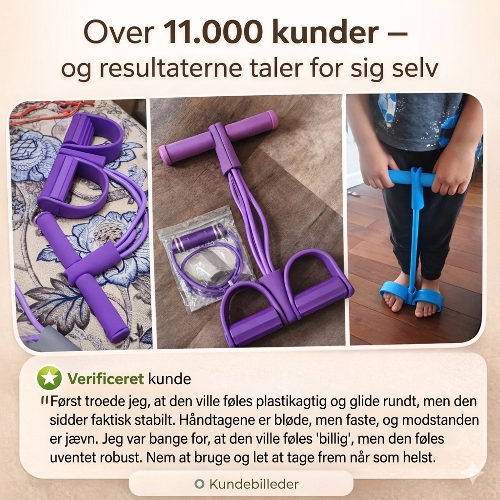 Multifunktionelt Træningsbånd – Modstandsbånd til Helkropstræning med Fodpedal