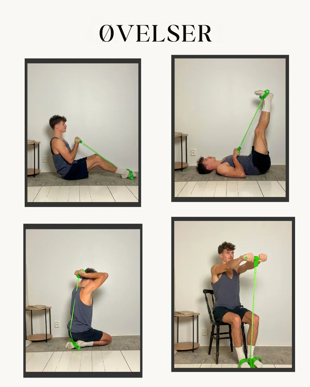 Multifunktionelt Træningsbånd – Modstandsbånd til Helkropstræning med Fodpedal