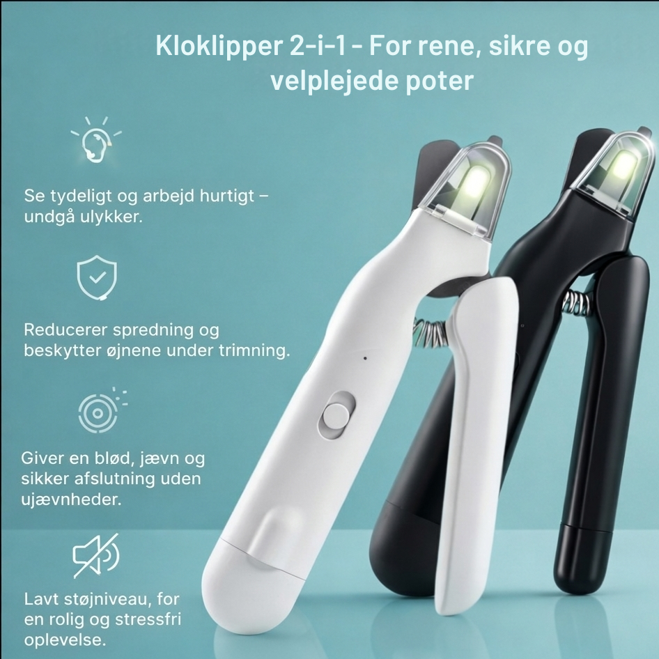 Kloklipper med LED-lys – Præcisionstrimmer til Sikker Klopleje for Kæledyr