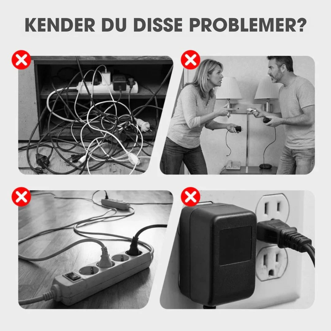 StrømHub™ – Alt-i-én stikdåse med USB-opladning og blødt natlys