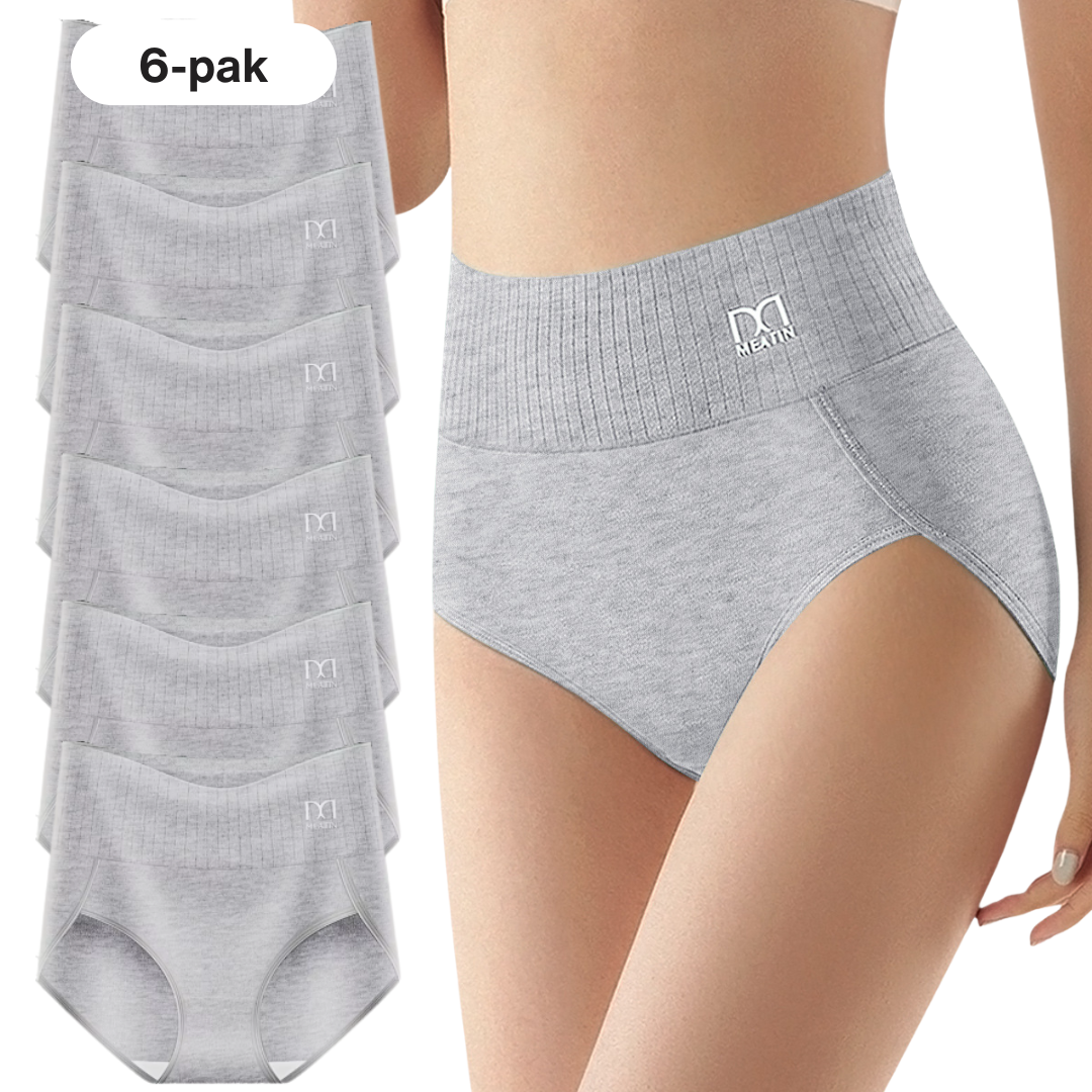 TrygForm™ | 6-pak åndbare og behagelige trusser med høj talje og mavestøtte