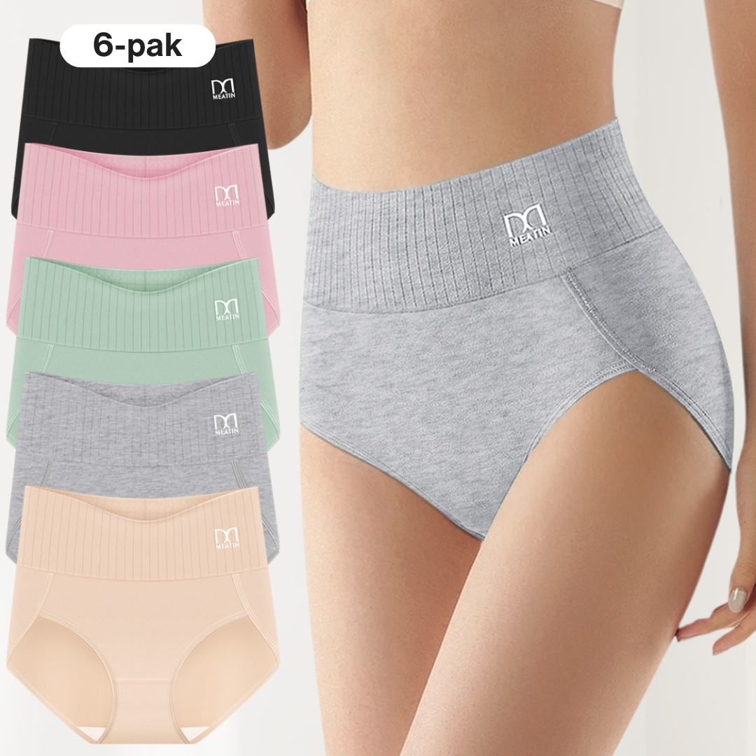 TrygForm™ | 6-pak åndbare og behagelige trusser med høj talje og mavestøtte