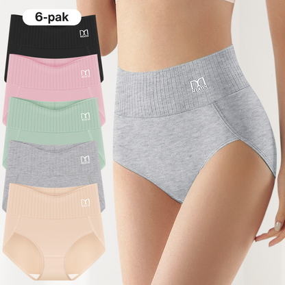 TrygForm™ | 6-pak åndbare og behagelige trusser med høj talje og mavestøtte