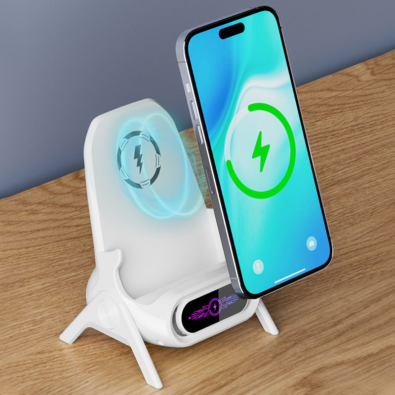 NordCharge™ | Multifunktionel trådløs hurtigoplader med telefonstand